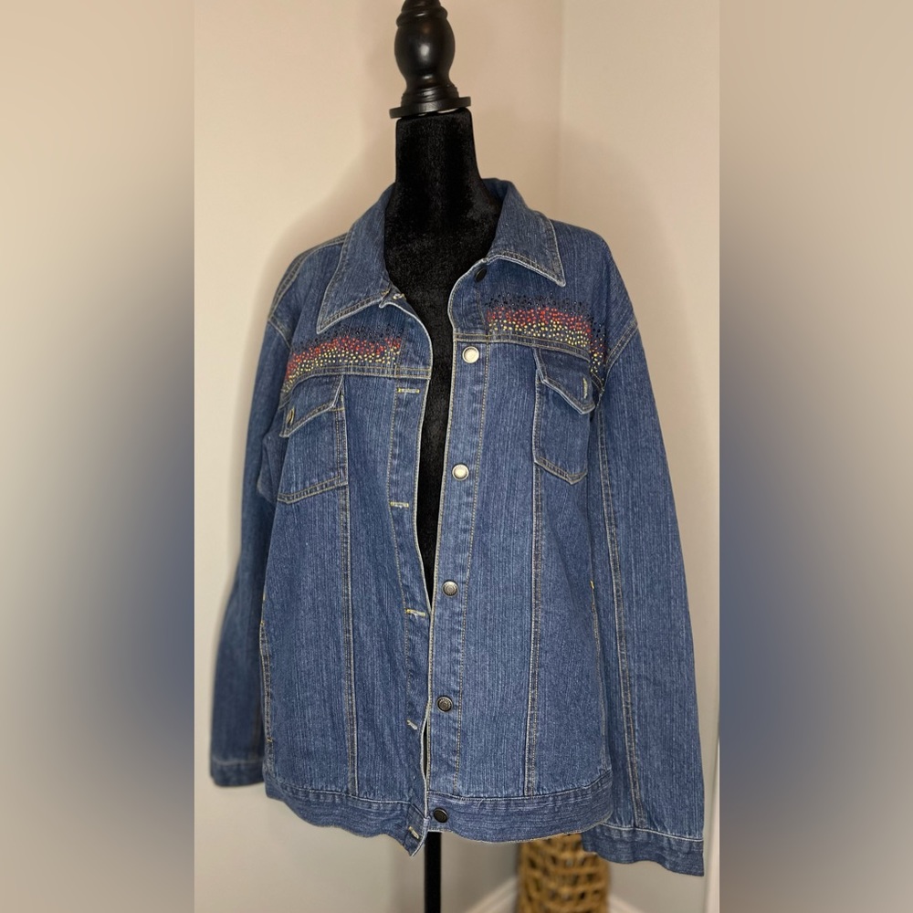 Vintage Jean Bejeweled Jacket, Size XL